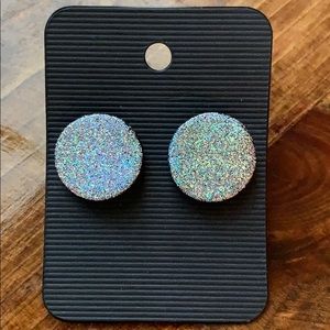 Disco Chic Glitter Stud Clay Earrings